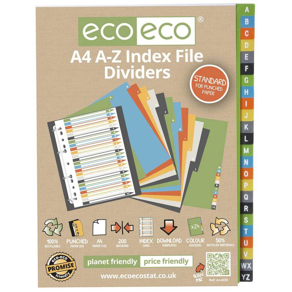 Eco Eco A4 Set A-Z Index File Dividers